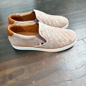 Allen Edmonds Alpha Woven Suede Slip On Loafer Shoes Mens Size 8D Tan